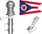 Ohio State Flag & Tangle-Free Spinner Flagpole Kit – 3'x5' Flag, Pole & Bracket – All 50 States Available – Residential or Commercial Use